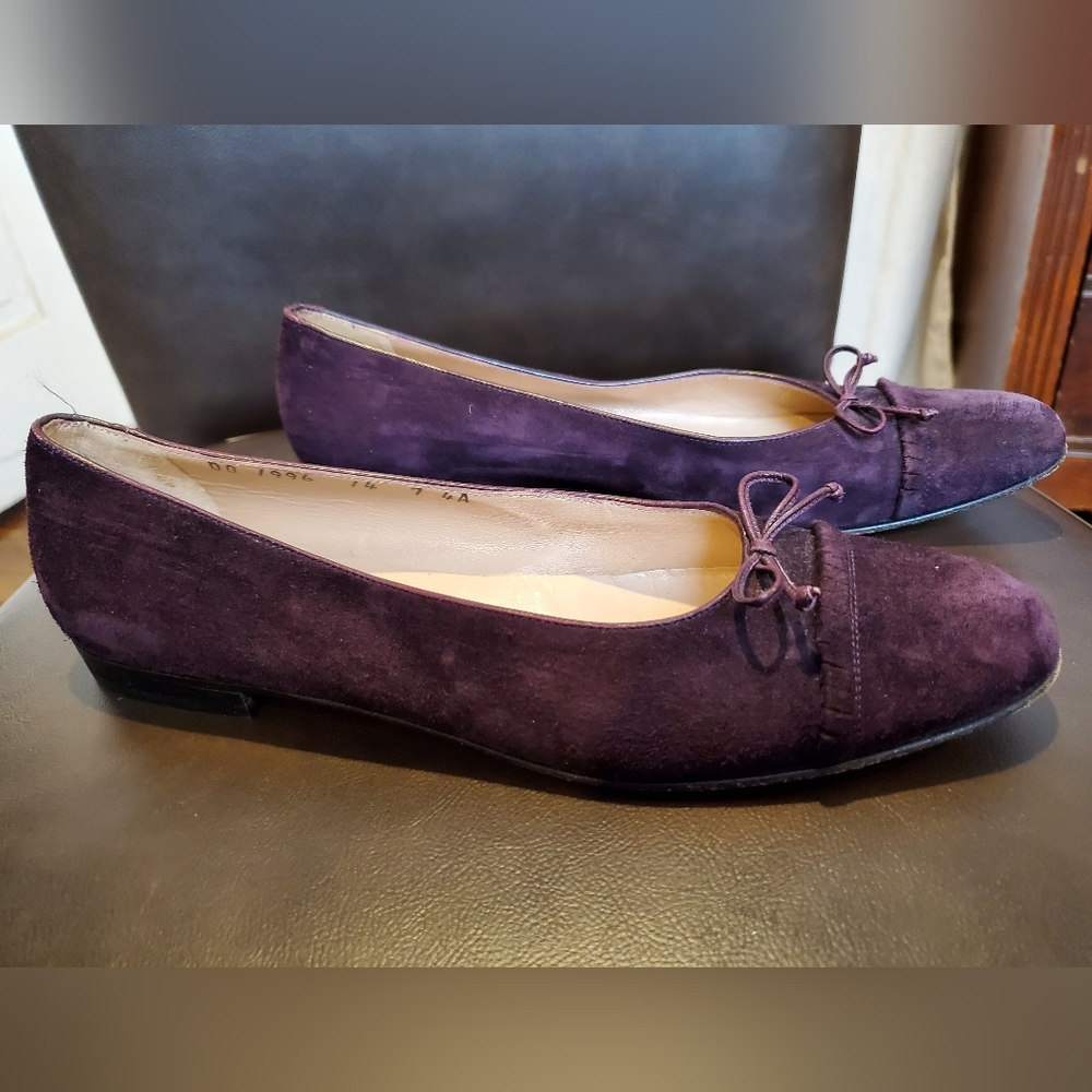EUC Salvatore Ferragamo Dress Loafers Eggplant / Purple Suede Women's US 7 4A